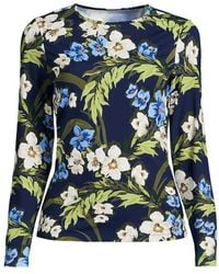 Lands' End - Long Sleeve Crew Neck Sunshade Upf50 Quick Dry Swim Tee - Lyst