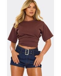 EGO - Fitted Short Sleeve Crew Neck Cinched T-Shirt - Lyst
