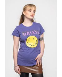 Nirvana - Pink Smiley Skinny Fit T Shirt - Lyst