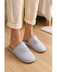 LARANGE - Embroidered Comfort Open Back Slippers - Lyst