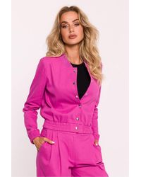 Love Lace - Cotton Bomber Jacket With Snap Fastenings - Lyst