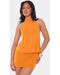 EGO - Blouson Style Sleeveless Open Back Mini Dress - Lyst