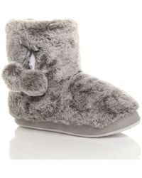 AJVANI - Faux Fur Lined Slip On Memory Foam Mules Slippers - Lyst