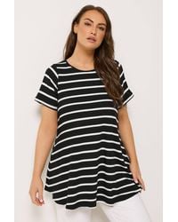 Yours - Ribbed Stripe Swing T-Shirt - Lyst