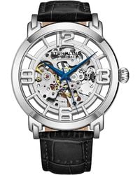 Stuhrling - Winchester Automatic 42 Mm Skeleton Watch With Leather Band - Lyst