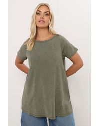 Yours - Acid Wash Ribbed Swing T-Shirt - Lyst