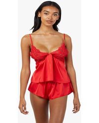 Wolf & Whistle - Rosie Satin And Lace Cami & Short Set - Lyst