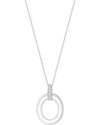 Simply Silver - Sterling Silver 925 Polished Oval Link Drop Pendant Necklace - Lyst