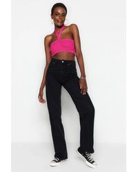 WOVCOR - High Waist Wide Leg Jeans W/ Pocket Details - Lyst