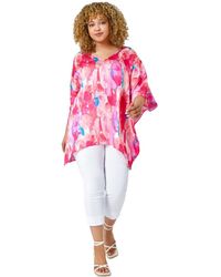 Roman - Curve Abstract Print Relaxed Top - Lyst