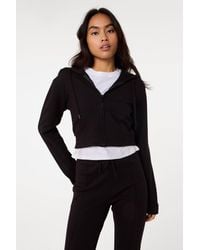 Pink Vanilla - Zip Up Cropped Hoodie - Lyst