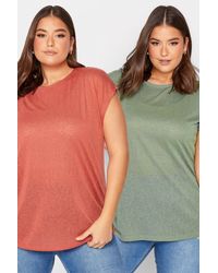 Yours - 2 Pack Linen Look T-shirt - Lyst