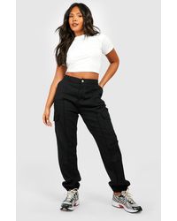 Boohoo - Plus Pocket Seam Detail Cuffed Cargo - Lyst