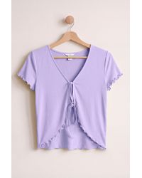 Enorsia - Cotton Rich Lettuce Edge T-Shirt - Lyst