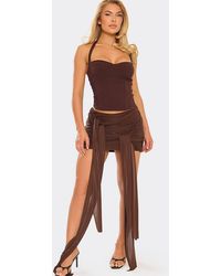 EGO - Knotted Tie Low Rise Mini Skirt - Lyst