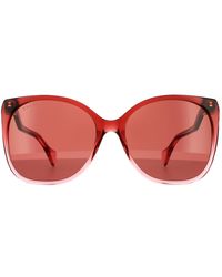Gucci - Rectangle Burgundy Red Sunglasses - Lyst