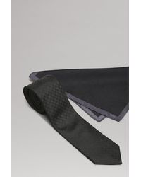 Burton - 1904 Black Design Tie And Pocket Square Set - Lyst