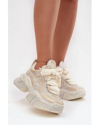 Love Lace - Office Platform Lace-Up Chunky Trainers - Lyst