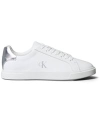 Calvin Klein - Low Profile Cupsole Lace-Up Leather Metallic Bright - Lyst