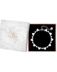 Lipsy - Silver Polished Heart Bracelet - Gift Boxed - Lyst