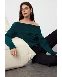 WOVCOR - Shoulder Ribbed Knit Jumper W/ Folded Neck Detail - Lyst