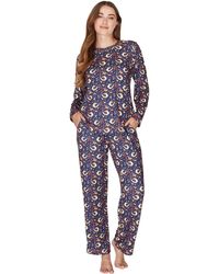 Wisteria Lane - Golden Leaves Long Sleeve Stretch Jersey Pyjama Set - Lyst