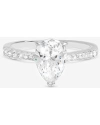 Simply Silver - Sterling Plated Pear Cut Engagement Ring - Lyst