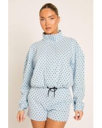 Rebellious Fashion - High Neck Zip Up Jacket & Shorts Co-Ord Set - Lyst