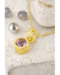 Otis Jaxon London - Amethyst February Birthstone Sterling Pendant Necklace - Lyst
