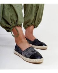 Love Lace - Surana Shiny Fabric Espadrille Slip On With Low Rubber Sole - Lyst