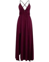 WOVCOR - Strappy Maxi Beach Dress W/ Front Tie Detail & Side Split - Lyst