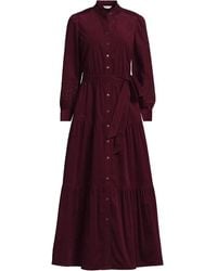 Lands' End - Fine Wale Corduroy Tiered Skirt Maxi Dress - Lyst