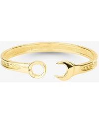 T.H.Baker - Plated Medium Spanner Torque Bangle S8031Y - Lyst