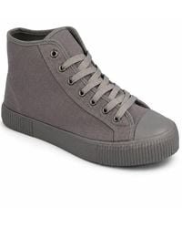 Spot on - High Top Canvas Lace Up Trainers - Lyst