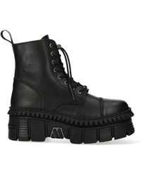 New Rock - Leather Boots-wall083cct-s6 - Lyst