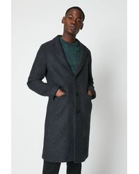 Burton - Wool Textured 3 Button Overcoat - Lyst