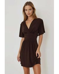 Hiccup - V-Neck Short Sleeve Mini Dress - Lyst