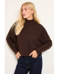 Wallis - Petite Placement Cable Knit Jumper - Lyst