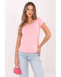 Love Lace - Cotton V-Neck Short Sleeve Minimal Blouse - Lyst