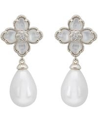 LÁTELITA London - Flower Clover Pearl Drop Earrings Mother Of Pearl - Lyst