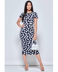 Jolie Moi - Short Sleeve Jersey Bodycon Midi Dress - Lyst