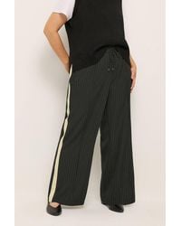 Yours - Pinstripe Wide Leg Trousers - Lyst