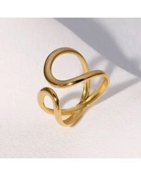 The Colourful Aura - Abstract Infinity Swirl Adjustable Ring Minimalist Open Band - Lyst