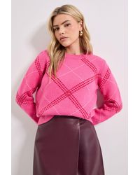 Dorothy Perkins - Argyle Knitted Jumper - Lyst