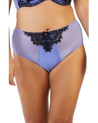 Playful Promises - Stevie Lilac And Black Lace High Waisted Brief - Lyst