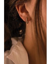 Elk & Bloom - Small Silver Thin Hoop Earrings - Lyst