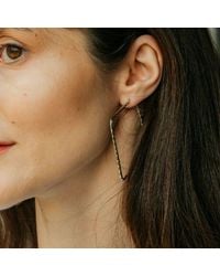 The Colourful Aura - Large Hammered Square Geometric Hoop Earrings - Lyst
