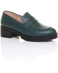 AJVANI - Mid Heel Chunky Heeled Penny Loafers - Lyst