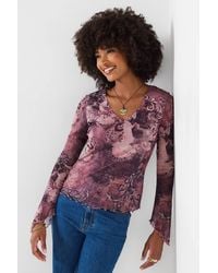 Joe Browns - Patterned Mesh Top With Wide Sleeve - Lyst