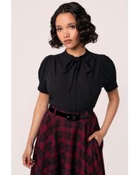 Hell Bunny - Turner 40S Style Semi Fitted Chiffon Blouse - Lyst
